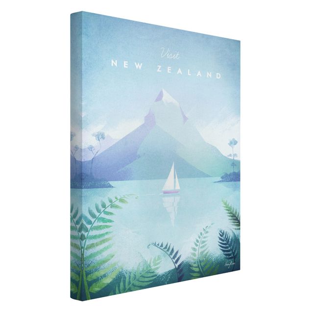 Leinwandbild Berge Reiseposter - Neuseeland