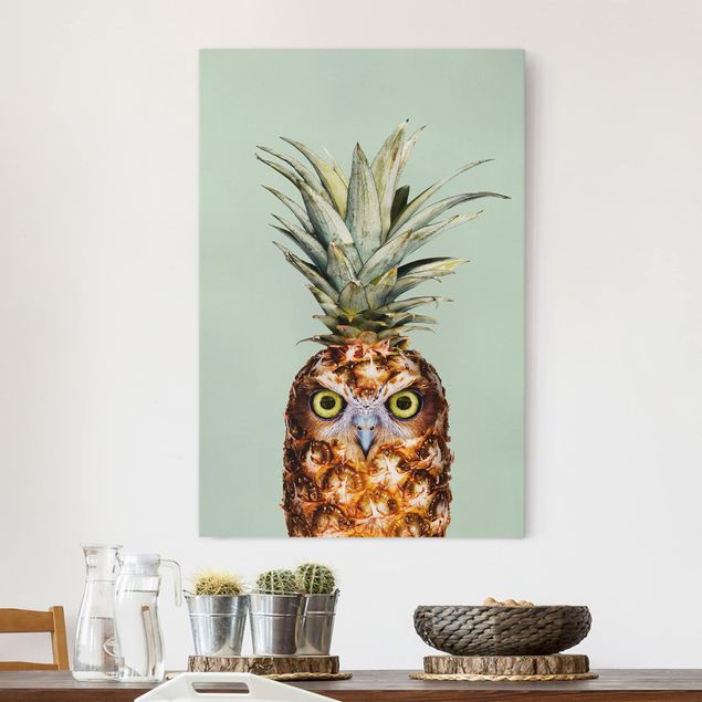 Wanddeko Küche Ananas mit Eule
