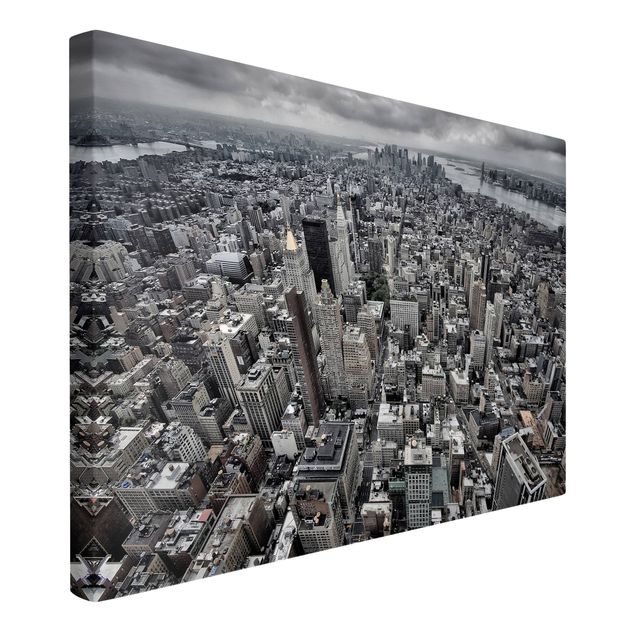 Leinwand schwarz-weiß Blick über Manhattan