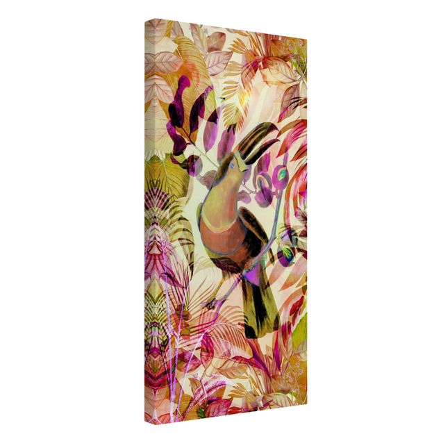 Wandbilder Floral Bunte Collage - Tukan