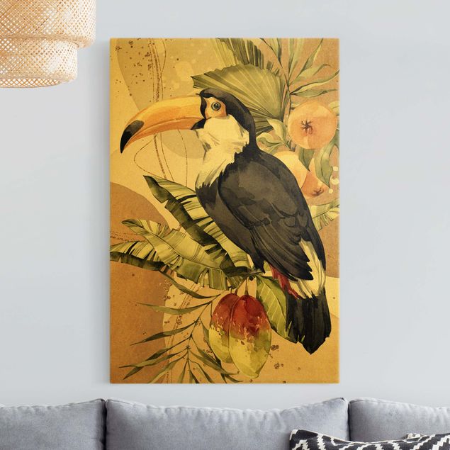 Blumenbilder auf Leinwand Tropische Vögel - Tukan