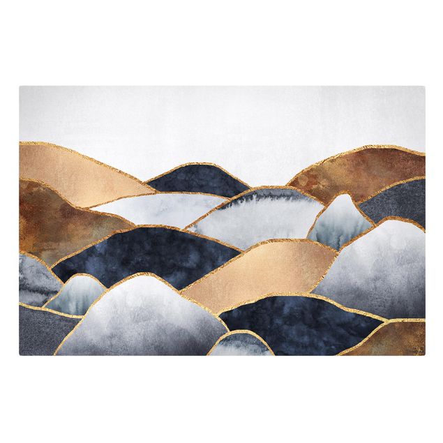 Wandbilder Landschaften Goldene Berge Aquarell