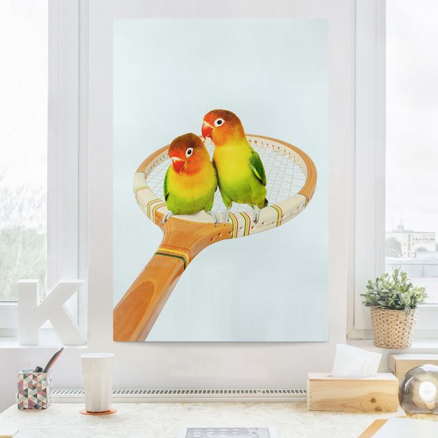 Wanddeko Küche Tennis mit Vögeln