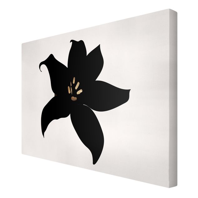 Leinwandbilder schwarz-weiß Grafische Pflanzenwelt - Orchidee Schwarz und Gold
