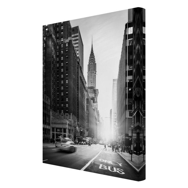 Leinwandbilder schwarz-weiß Lebhaftes New York