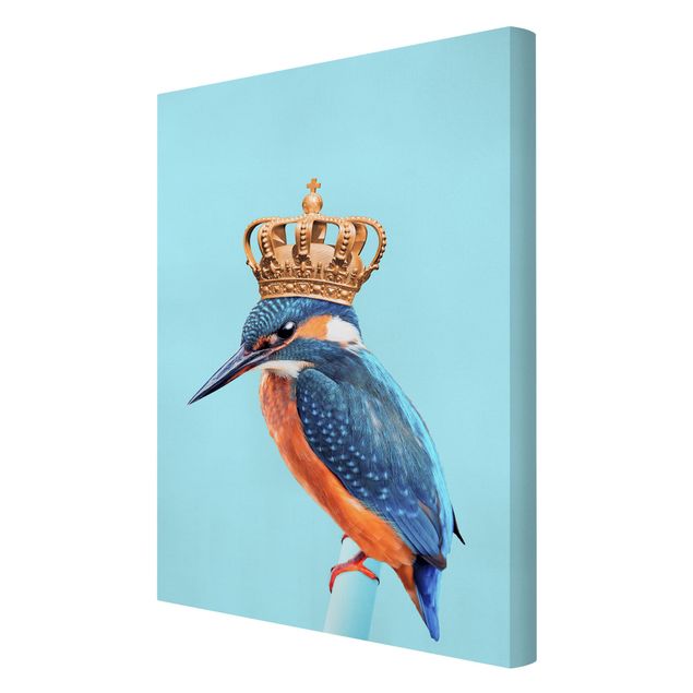Wandbilder Blau Eisvogel mit Krone