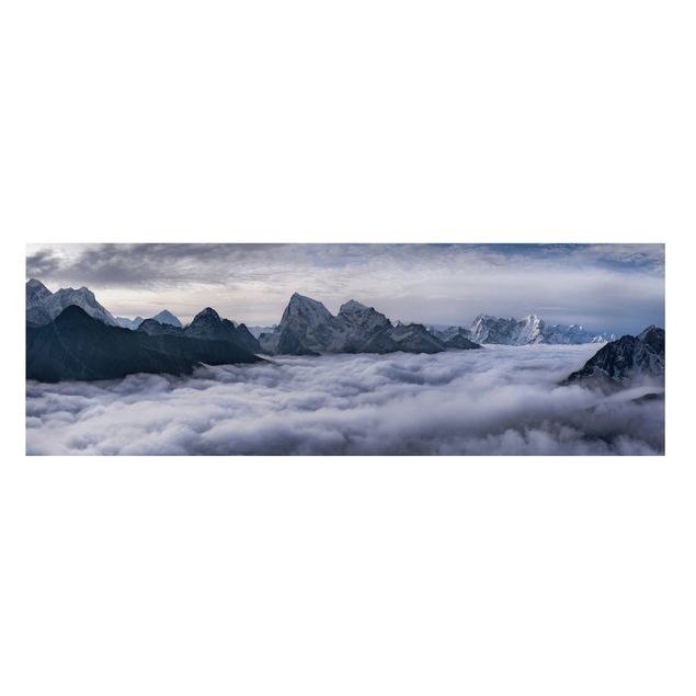 schwarz-weiß Bilder auf Leinwand Wolkenmeer im Himalaya