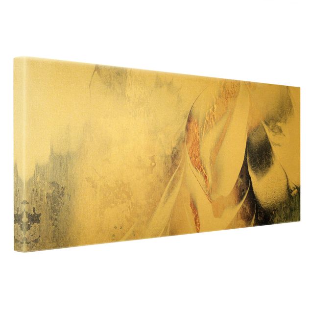 Wandbilder Goldene abstrakte Wintermalerei