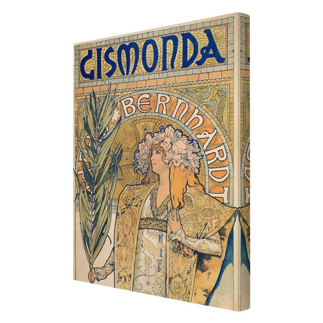 Wandbilder Kunstdrucke Alfons Mucha - Plakat für Theaterstück Gismonda