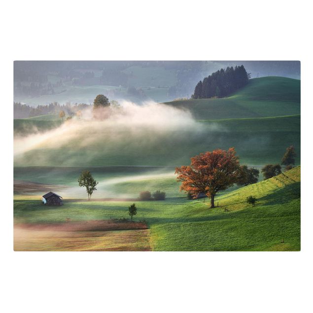 Wandbilder Berge Nebliger Herbsttag Schweiz