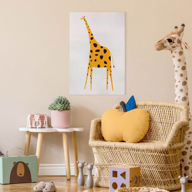 Giraffen Bilder auf Leinwand Gelbe Giraffe