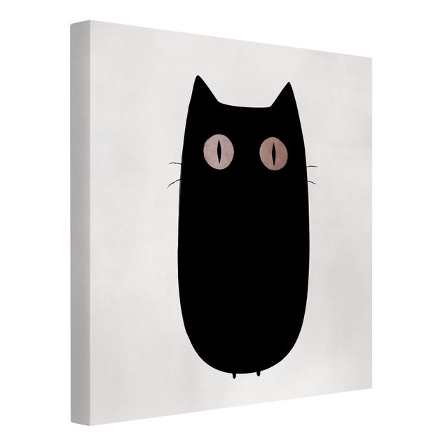 Leinwand Kunst Schwarze Katze Illustration