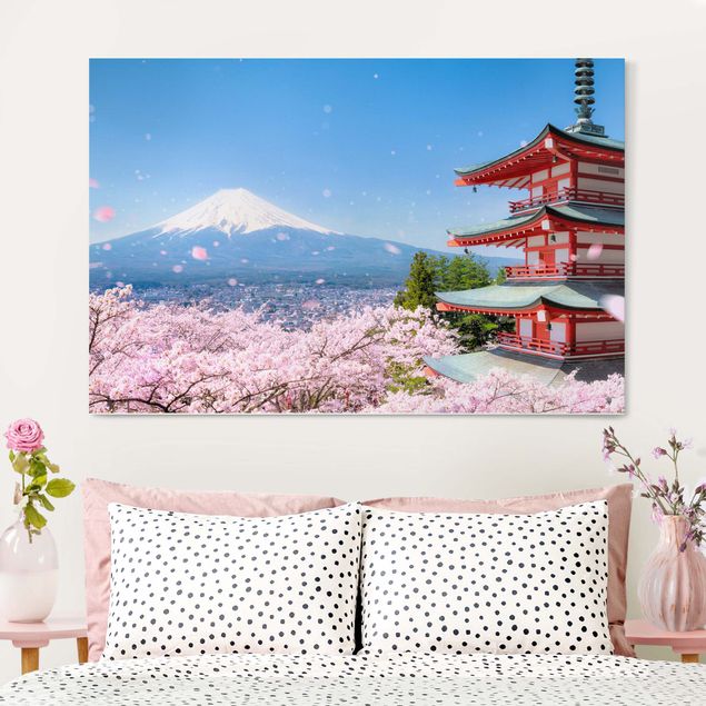 Wandbilder Asien Chureito Pagode und Fuji