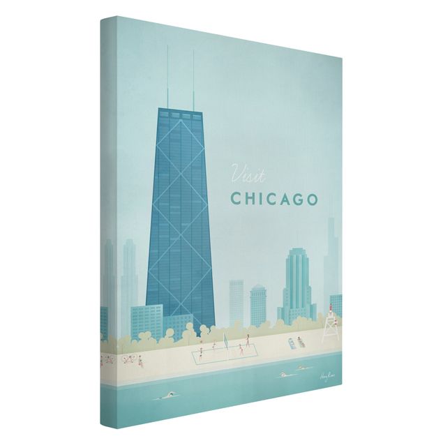 Leinwand Kunst Reiseposter - Chicago