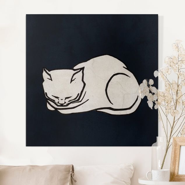 Küche Dekoration Schlafende Katze Illustration