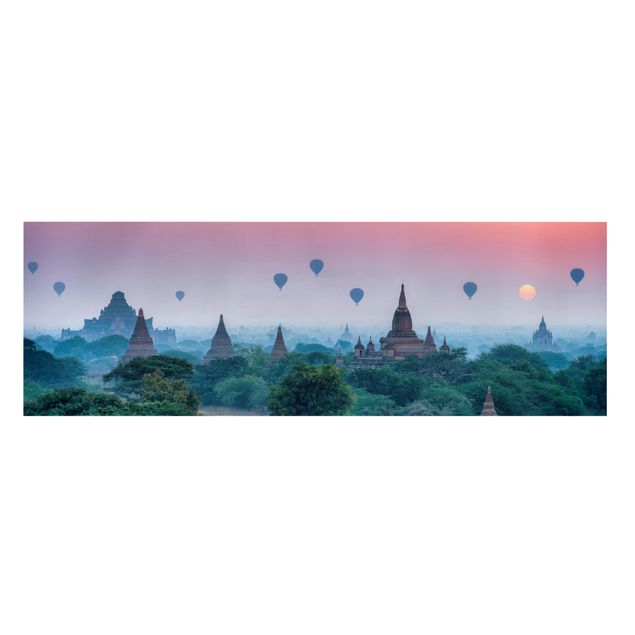 Wandbilder Architektur & Skyline Heißluftballons über Tempelanlage