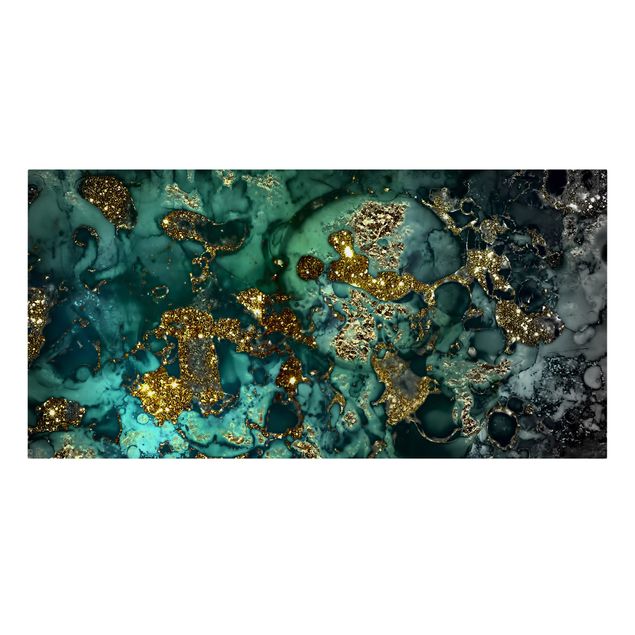 Kunstdrucke auf Leinwand Goldene Meeres-Inseln Abstrakt
