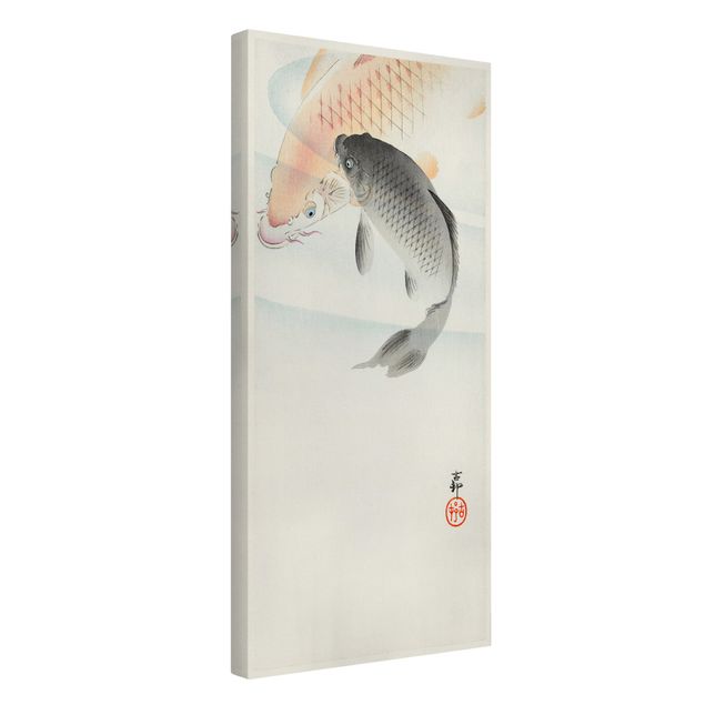 Leinwandbilder Retro Vintage Illustration Asiatische Fische I