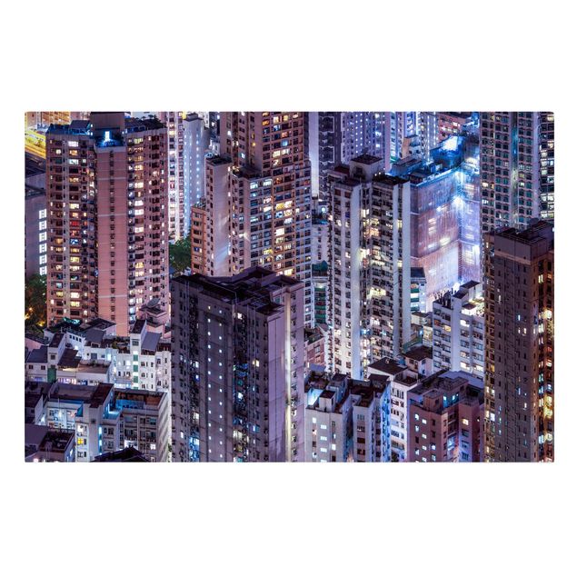Wandbilder Architektur & Skyline Hongkong Lichtermeer