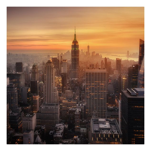 Skyline Leinwandbild Manhattan Skyline Abendstimmung