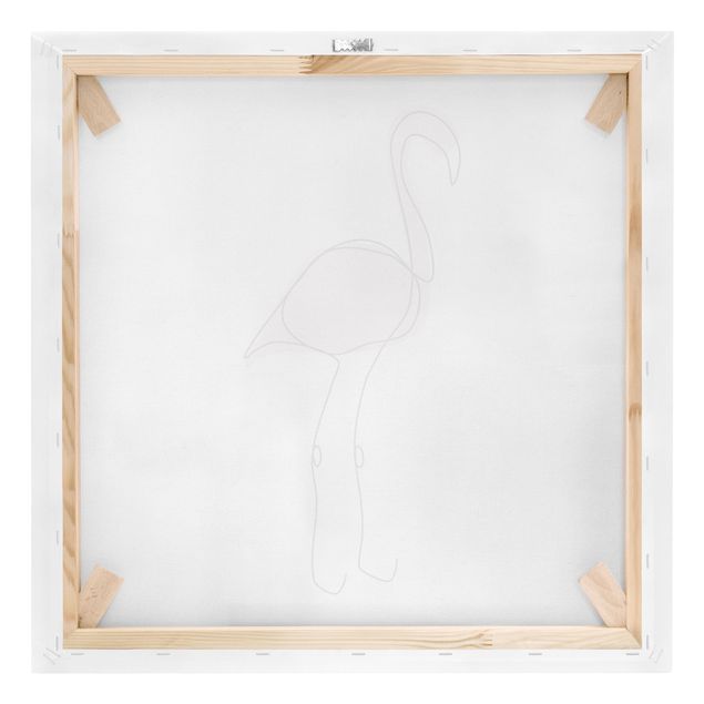 Wandbilder Rosa Flamingo Line Art