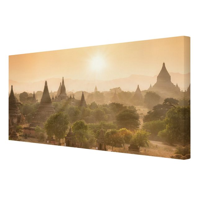Natur Leinwand Sonnenuntergang über Bagan
