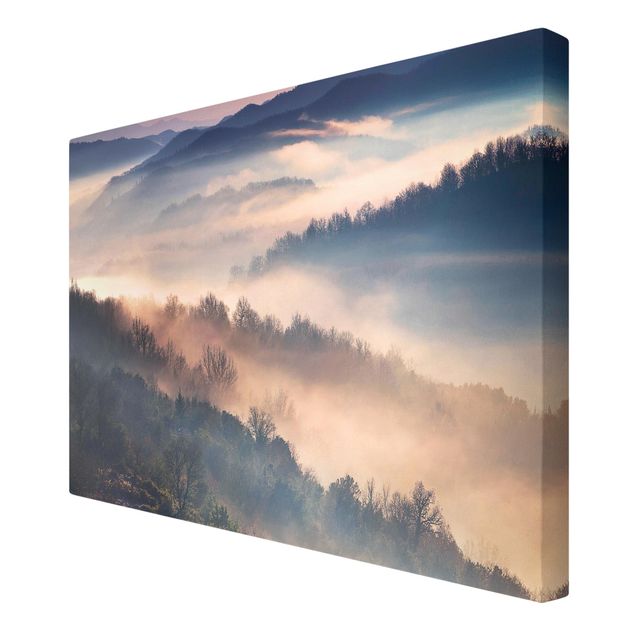 Wandbilder Landschaften Nebel bei Sonnenuntergang