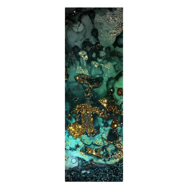 Kunstdruck Leinwand Goldene Meeres-Inseln Abstrakt