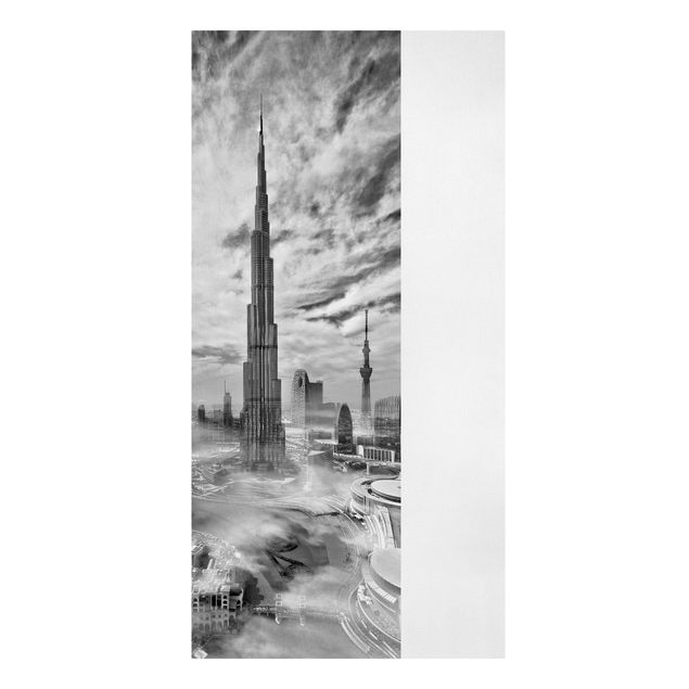 Leinwandbilder schwarz-weiß Dubai Super Skyline