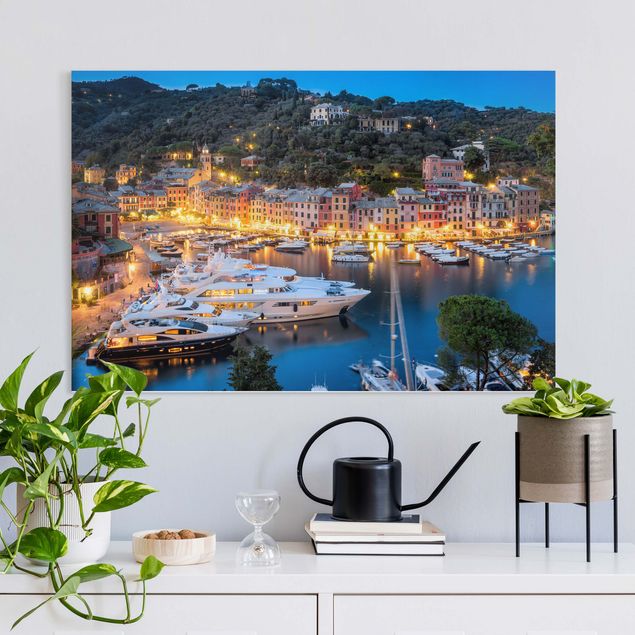 Wanddeko Küche Nacht im Hafen von Portofino