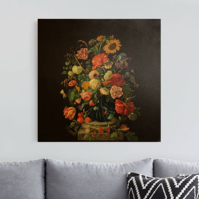Leinwandbilder Sonnenblumen Jan Davidsz de Heem - Glasvase mit Blumen