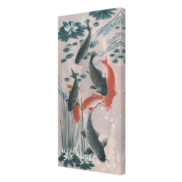 Wandbilder Floral Asiatische Malerei Kois im Teich II
