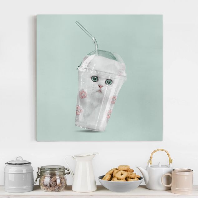 Wanddeko Küche Shake mit Katze