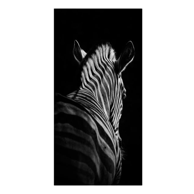 Leinwand Tiere Dunkle Zebra Silhouette