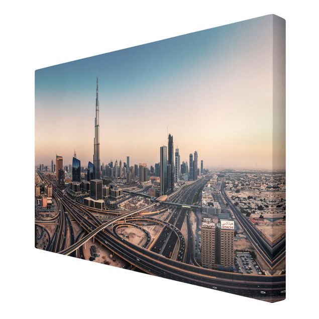 Skyline Leinwandbild Abendstimmung in Dubai