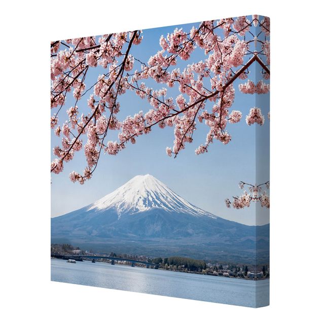 Wandbilder Landschaften Kirschblüten mit Berg Fuji