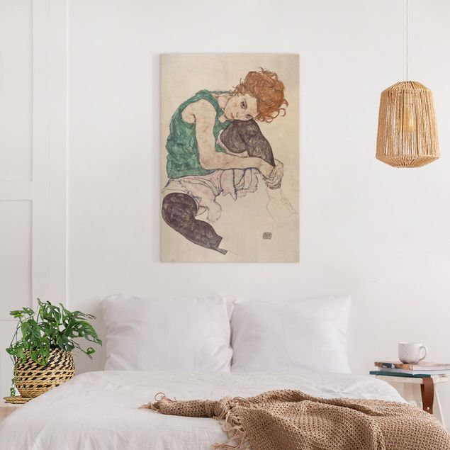 Wanddeko Küche Egon Schiele - Sitzende Frau mit hochgezogenem Knie