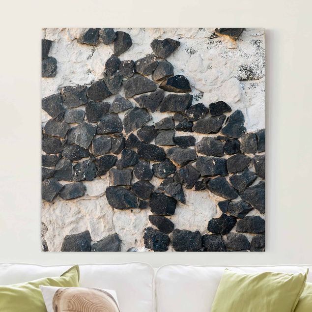 Küche Dekoration Mauer mit Schwarzen Steinen