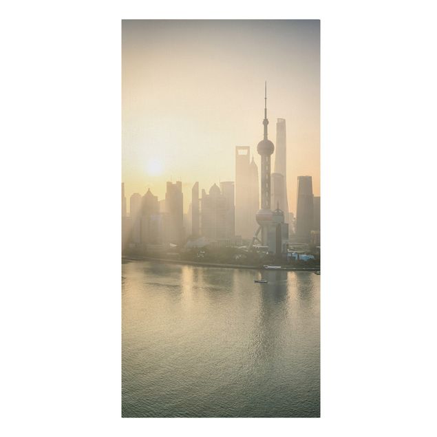 Wandbilder Modern Pudong bei Sonnenaufgang