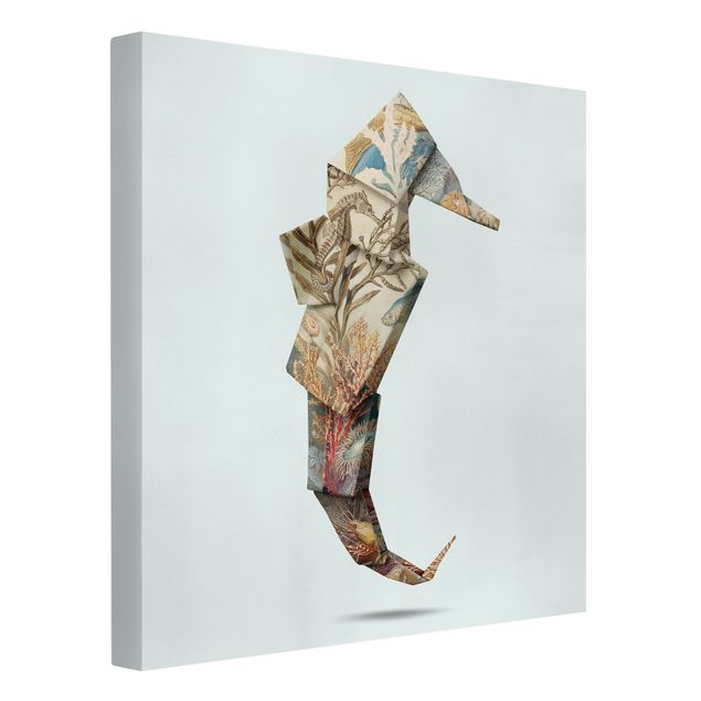 Kunstdrucke auf Leinwand Origami Seepferdchen