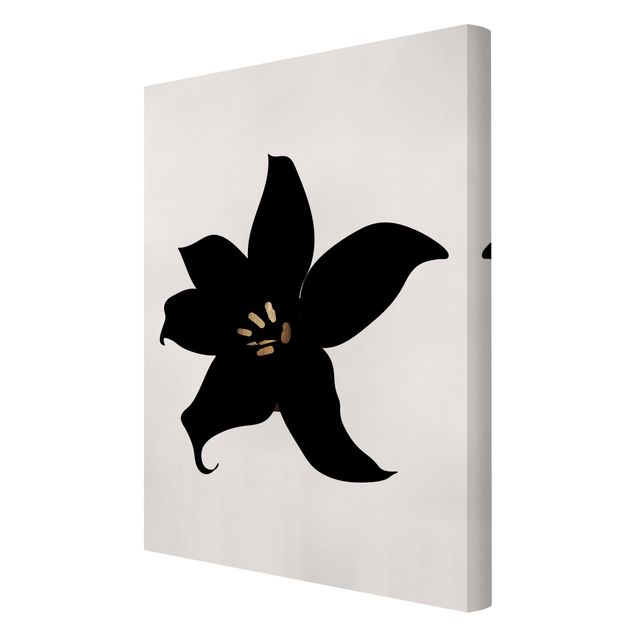 Leinwandbilder schwarz-weiß Grafische Pflanzenwelt - Orchidee Schwarz und Gold