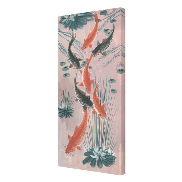Wandbilder Floral Asiatische Malerei Kois im Teich I