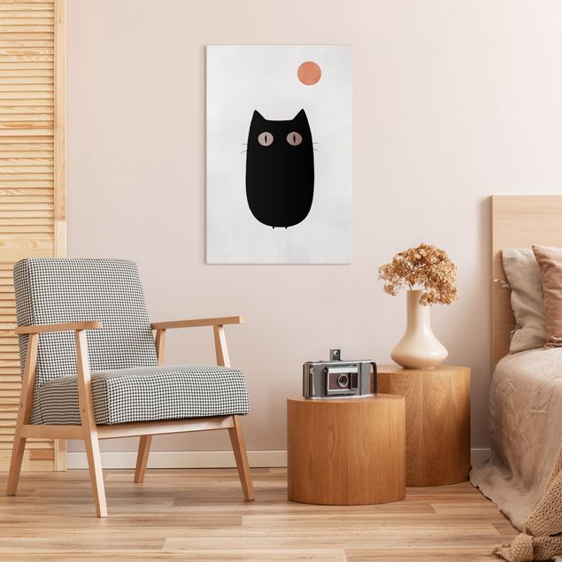 Wandbilder Katzen Schwarze Katze Illustration