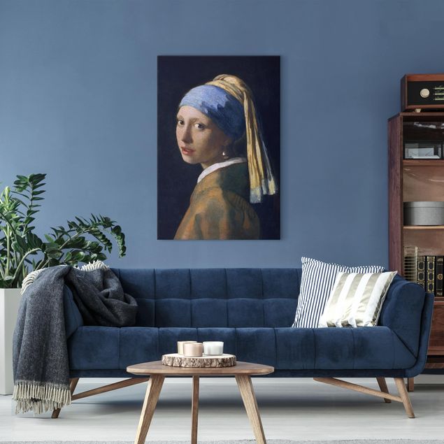 Leinwand Kunst Jan Vermeer van Delft - Das Mädchen mit dem Perlenohrgehänge