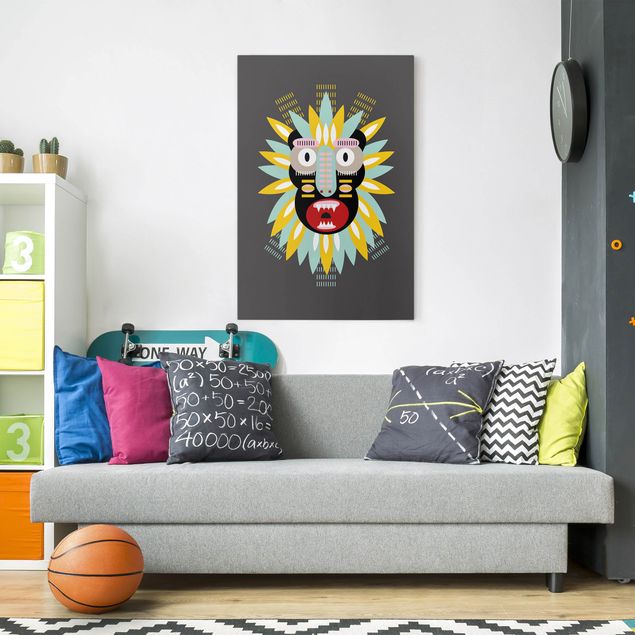 Leinwand Kunst Collage Ethno Maske - King Kong