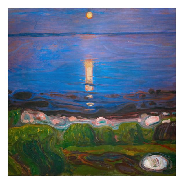 Leinwandbilder Meerblick Edvard Munch - Sommernacht am Meeresstrand