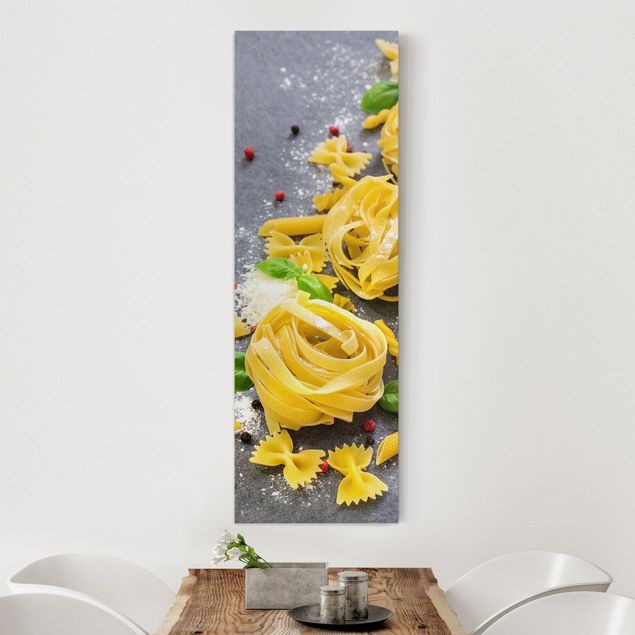 Wanddeko Küche Pastamix mit Basilikum