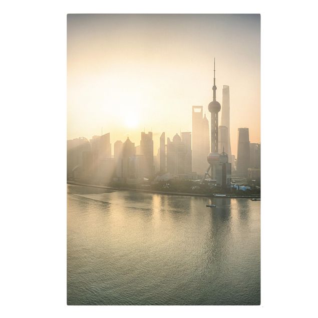 Wandbilder Modern Pudong bei Sonnenaufgang