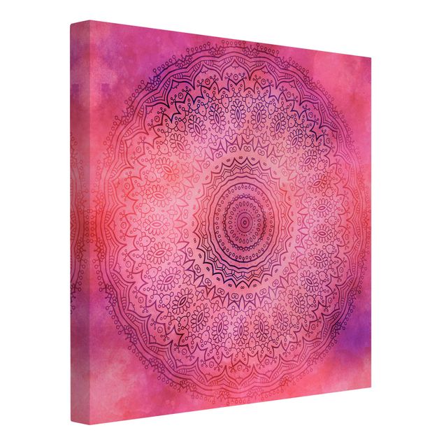 Leinwandbilder Muster Aquarell Mandala Pink Violett