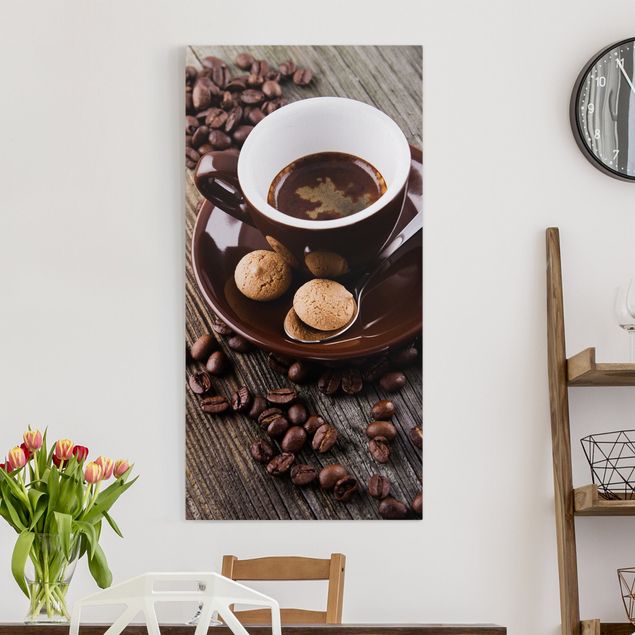 Küche Dekoration Kaffeetasse mit Kaffeebohnen